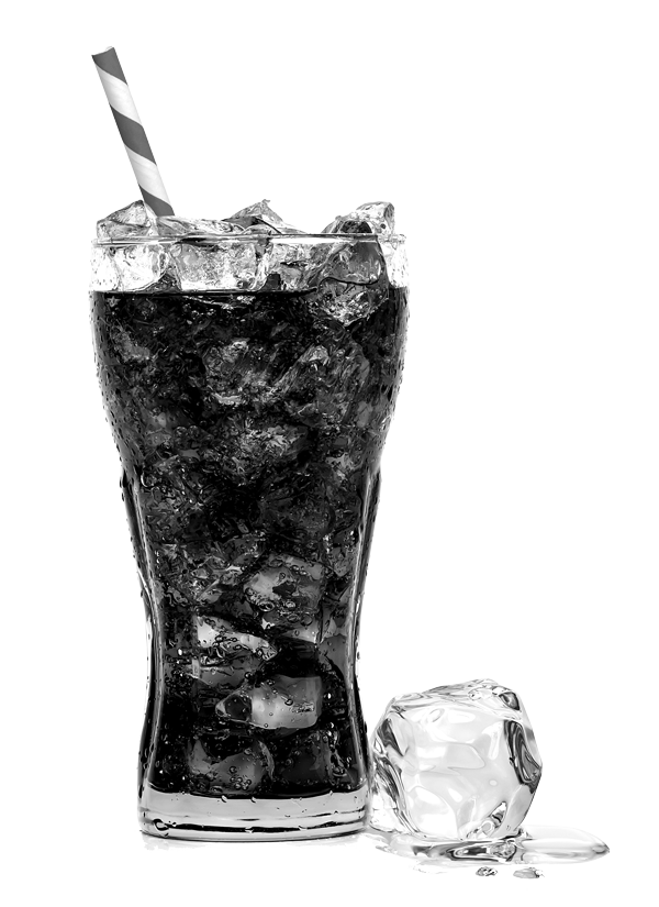 A glass of Coca Cola with Ice representing a customer success story of Carlsberg Britvic with Westernacher Consulting