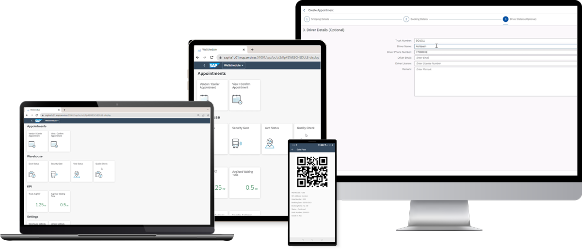 Mockups We Schedule App Westernacher Consulting. Digitize Dock Management.