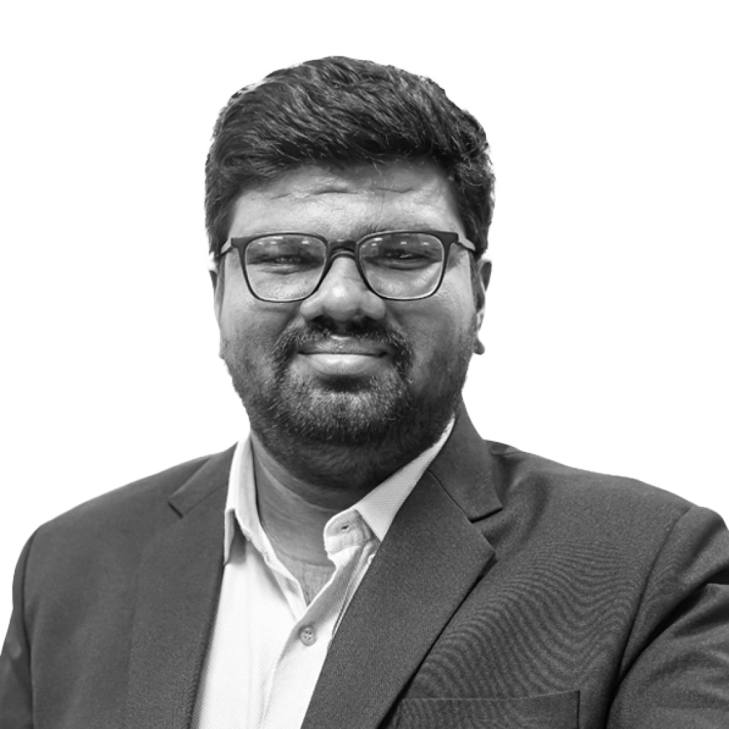 Black and white profile image of Satchithanantham