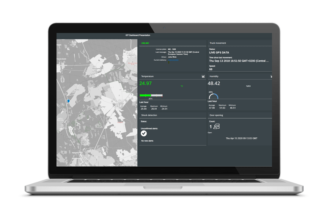 Figura 5: Dashboard di Connected Fleet con KPI in tempo reale e monitoraggio delle condizioni.