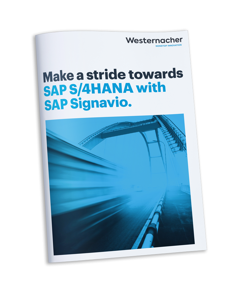 Mockup Brochure: Make a stride towards SAP S/4HANA with SAP Signavio.